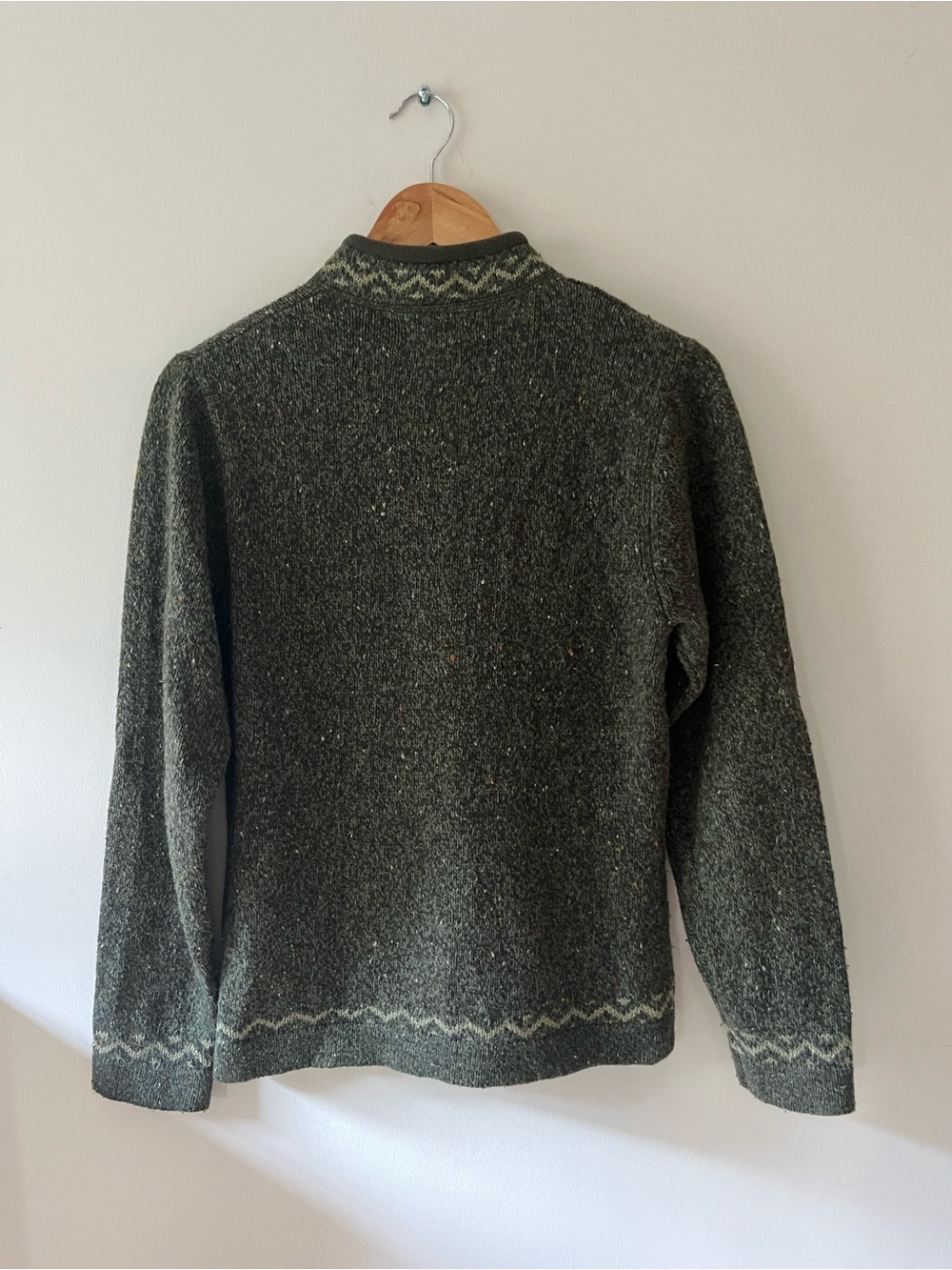 Woolrich Women’s Full Zip Dark Loden Heather Green Wool Blend Sweater XS - Picture 5 of 7
